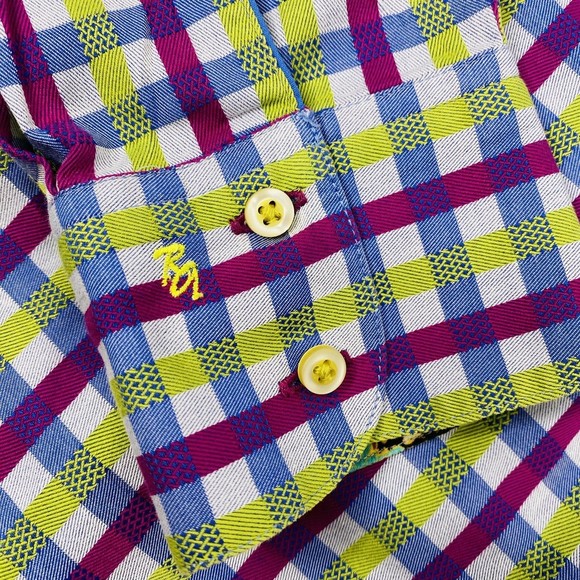 Robert Graham Sz L Plaid Button Up Shirt - Picture 5 of 11